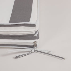 2-Piece Outdoor Chaise Lounge Cushion Set, Grey/White