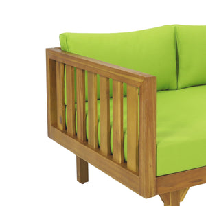Claremont 3 Seater Daybed Teak Acacia Wood Water Resistant Cushions