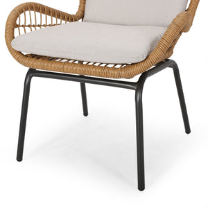Outdoor Wicker Club Chair With Cushions (Set of 2)