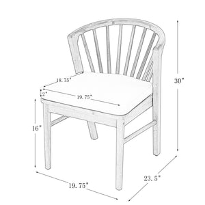 Outdoor Dining Chairs Set of 2, Acacia Wood Patio Chairs
