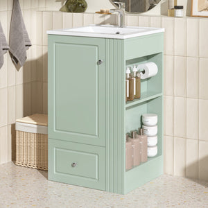 20" Freestanding Bathroom Vanity with Ceramic Sink