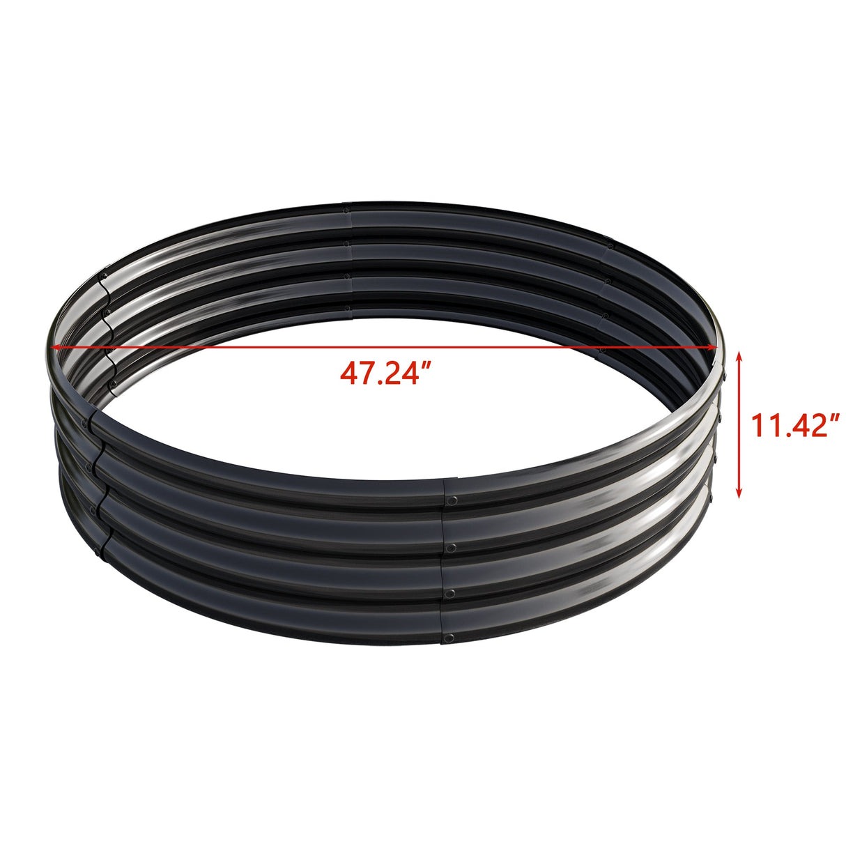 2PCS 47.24" Round Raised Garden Beds for Outdoor Gardening