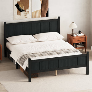 Queen Size Flat Panel Bed with Headboard & Footboard