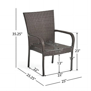 GigaTech Brown PE Rattan Outdoor Chairs Set of 3