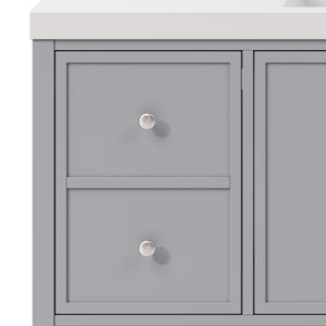 Bathroom Vanity With Separate Sink, Soft Close Doors And 4 Drawers