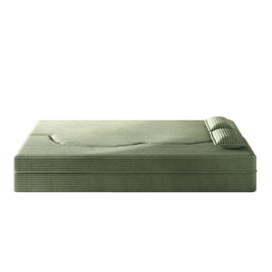 Modern Floor Sofa With 2 Pillows, Convertible Twin Size Folding Mattress For Living Room