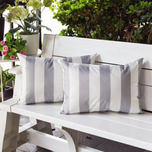 Horizon Stripe Pillow 14" x 20" - Outdoor & Indoor Set of 2