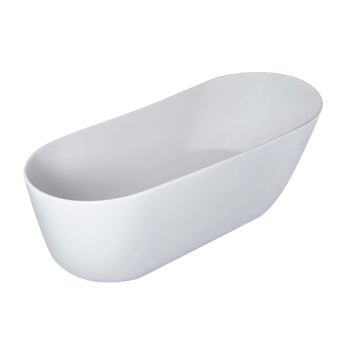 Solid Surface Stone Resin Soaking Bathtub with Overflow - Matte White