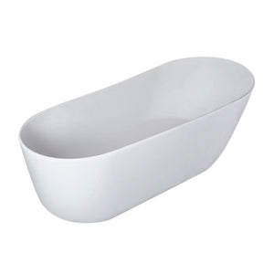 Solid Surface Stone Resin Soaking Bathtub with Overflow - Matte White