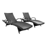 Salem wicker chaise lounge with arm (set of 2) by christopher knight home