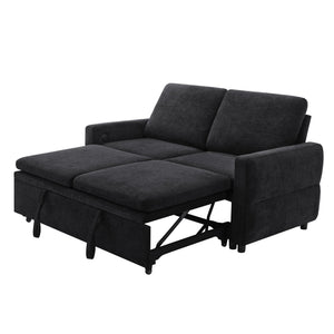 Convertible Sofa Bed Loveseat With Adjustable Backrest And USB Ports