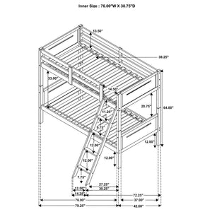 Bunk Bed With Built In Ladder, Safety Guardrails And Angled Access Step