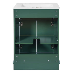 Bathroom Vanity With Integrated Sink, 2 Door Cabinet With Tip Out Drawer, Rectangular Design