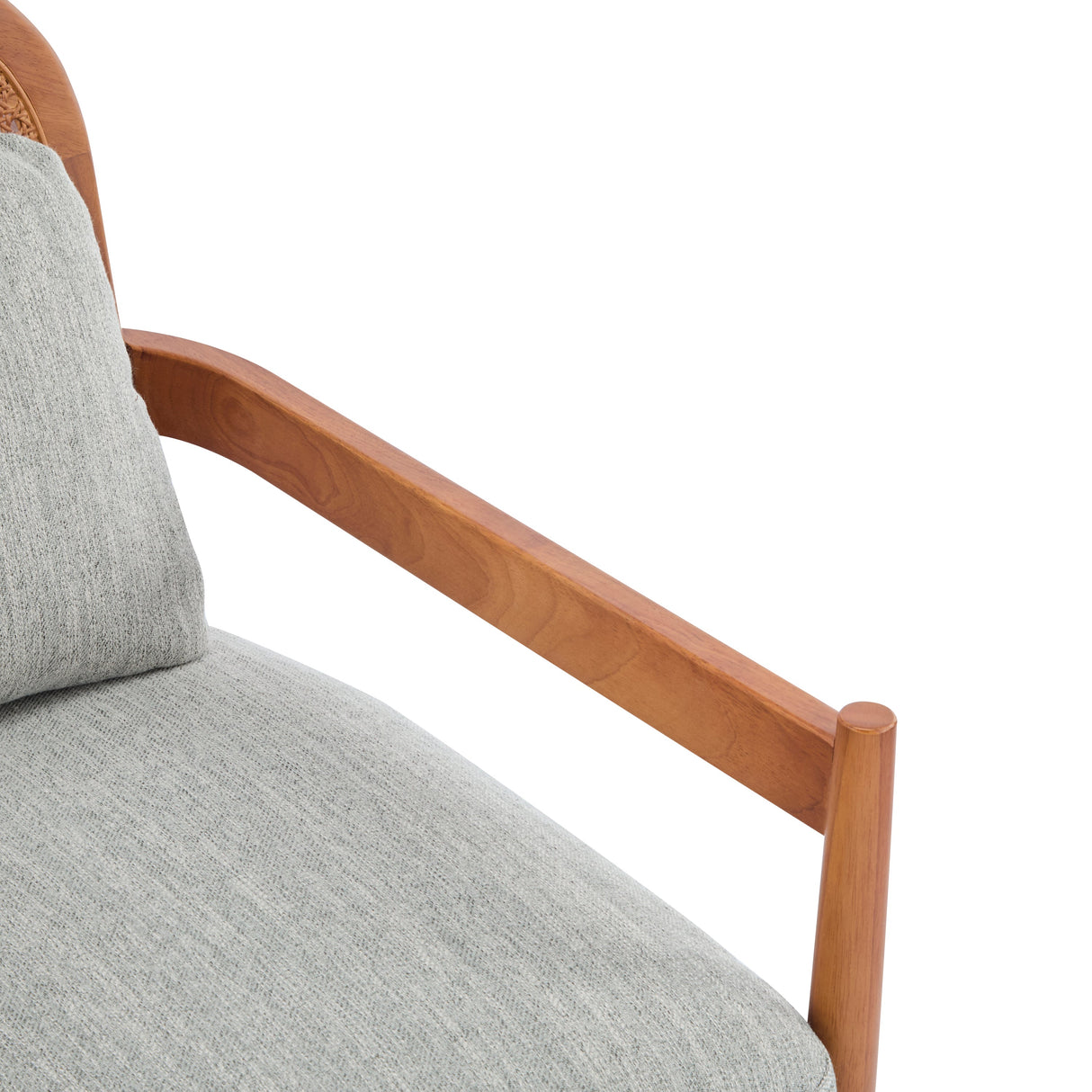 Elliston Rattan Backrest Solid Wood Accent Chair with Cushions, Set of 2
