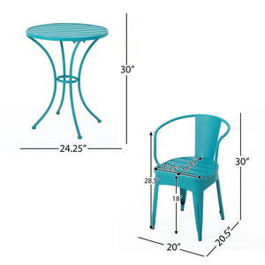 Colmar - 3 Piece Metal Outdoor Set