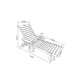 Lounge Chair Outdoor with Wood Texture, HDPE, Adjustable Backrest
