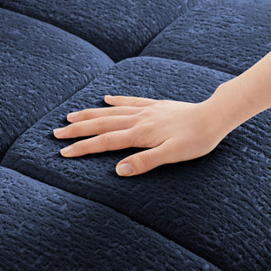 Sofa Set With Ottoman And Pillows, Textured, High Resilience Cushions