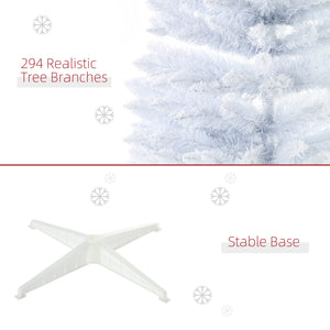 HOMCOM 5' Snow Flocked Artificial Pencil Christmas Tree