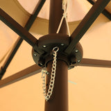 15x9ft Large Double-Sided Rectangular Outdoor Patio Market Umbrella - Taupe