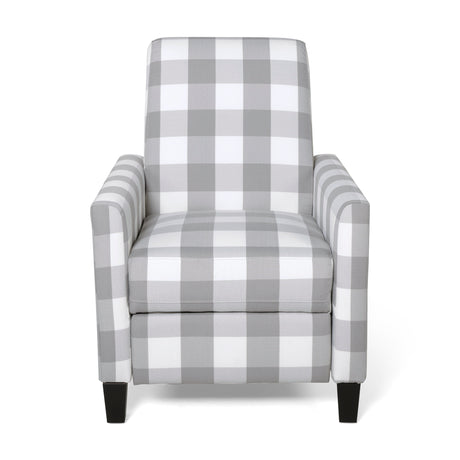 Contemporary Push-Back Recliner Chair – Smooth Upholstery with Birch Wood Legs for Comfort and Style
