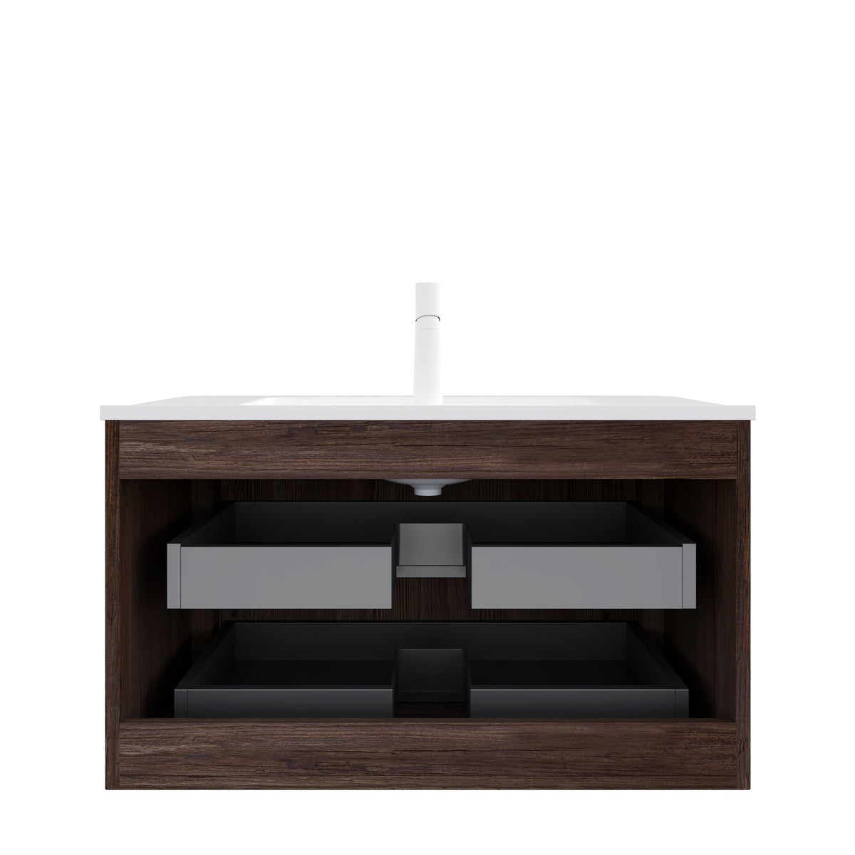 Noor 36" Bathroom Vanity with Sink, Wall-Mounted Floating Plywood Cabinet with 2 Drawers