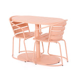 Outdoor Metal Seating Set with Coffee Table and 2 Chairs, Pink