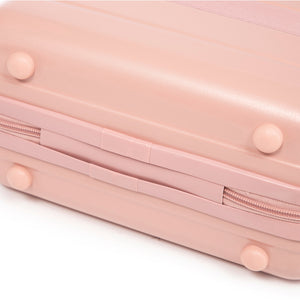 ABS 2-Piece Luggage Set with Spinner Wheels and Combination Lock - Pink