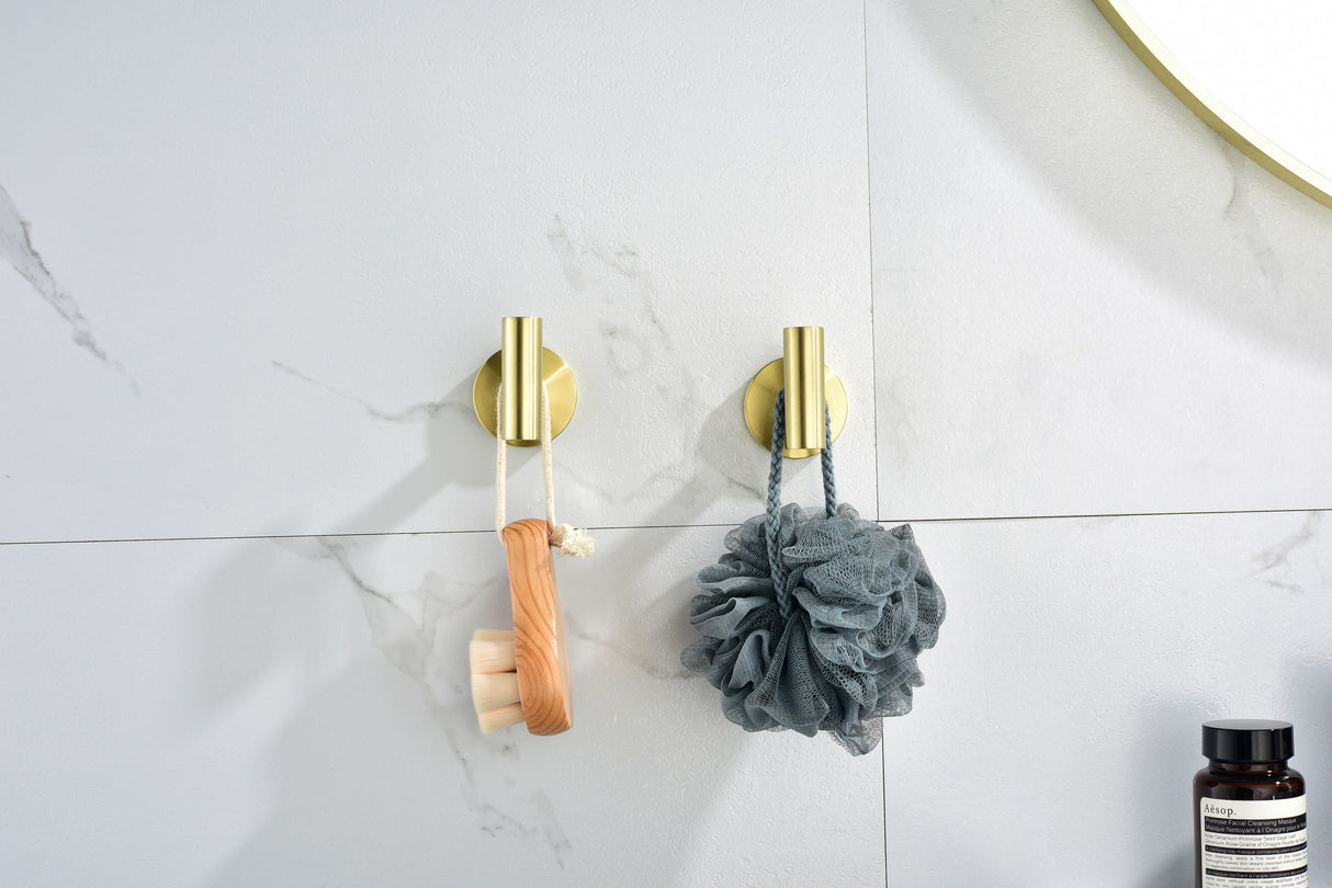 6-Pack Wall-Mounted Stainless Steel Bathroom Towel Hooks