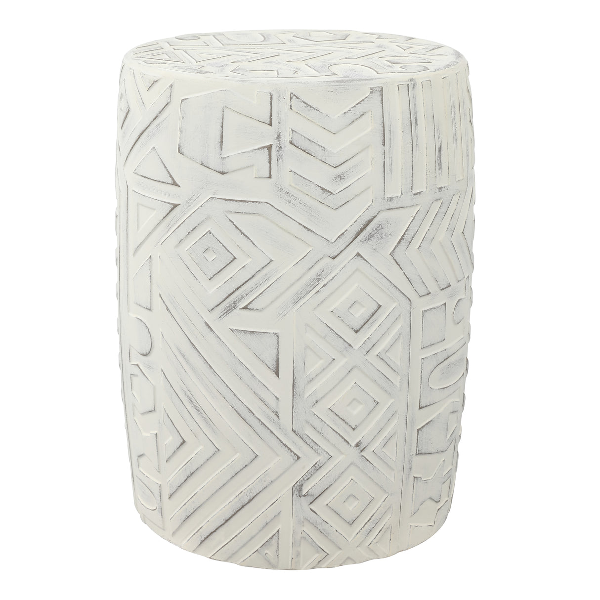 Rafi MidCentury Modern Geometric Drum Garden Stool