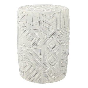 Rafi MidCentury Modern Geometric Drum Garden Stool