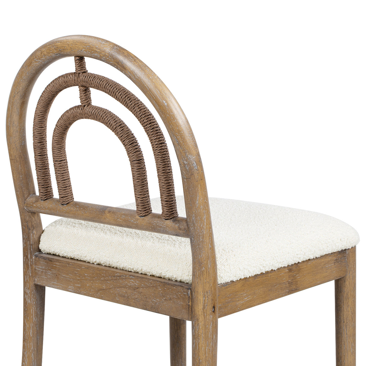 27" Upholstered Counter Stool with Arched Back Wood, Set of 2