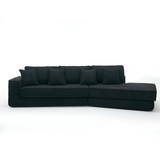 Folding Convertible Out Sleeper Sofa Bed 3-Seat Black