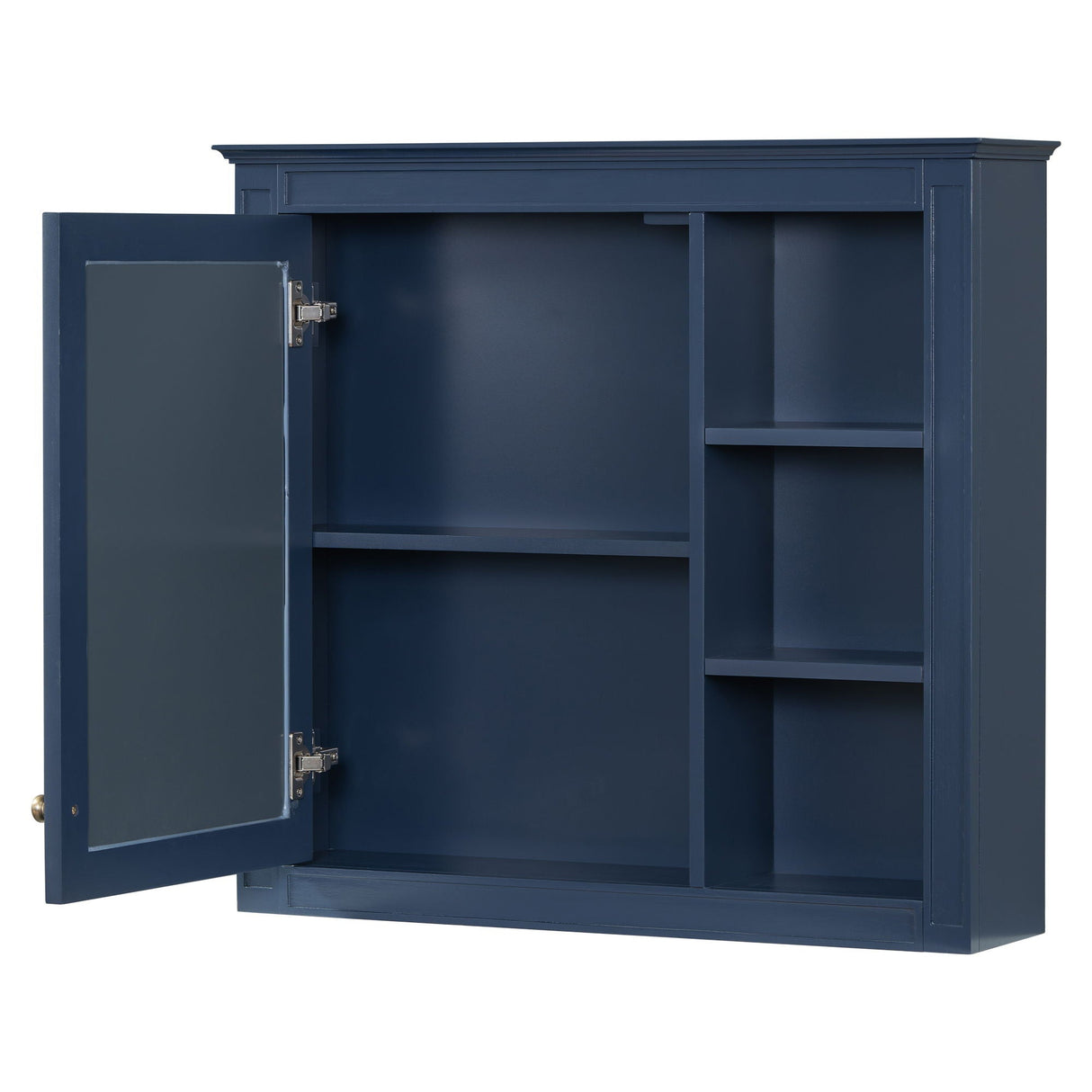 Bathroom Vanity With Top Sink, 2 Doors And 3 Drawers, Freestanding Set With Mirror Cabinet