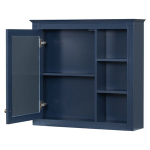 Bathroom Vanity With Top Sink, 2 Doors And 3 Drawers, Freestanding Set With Mirror Cabinet