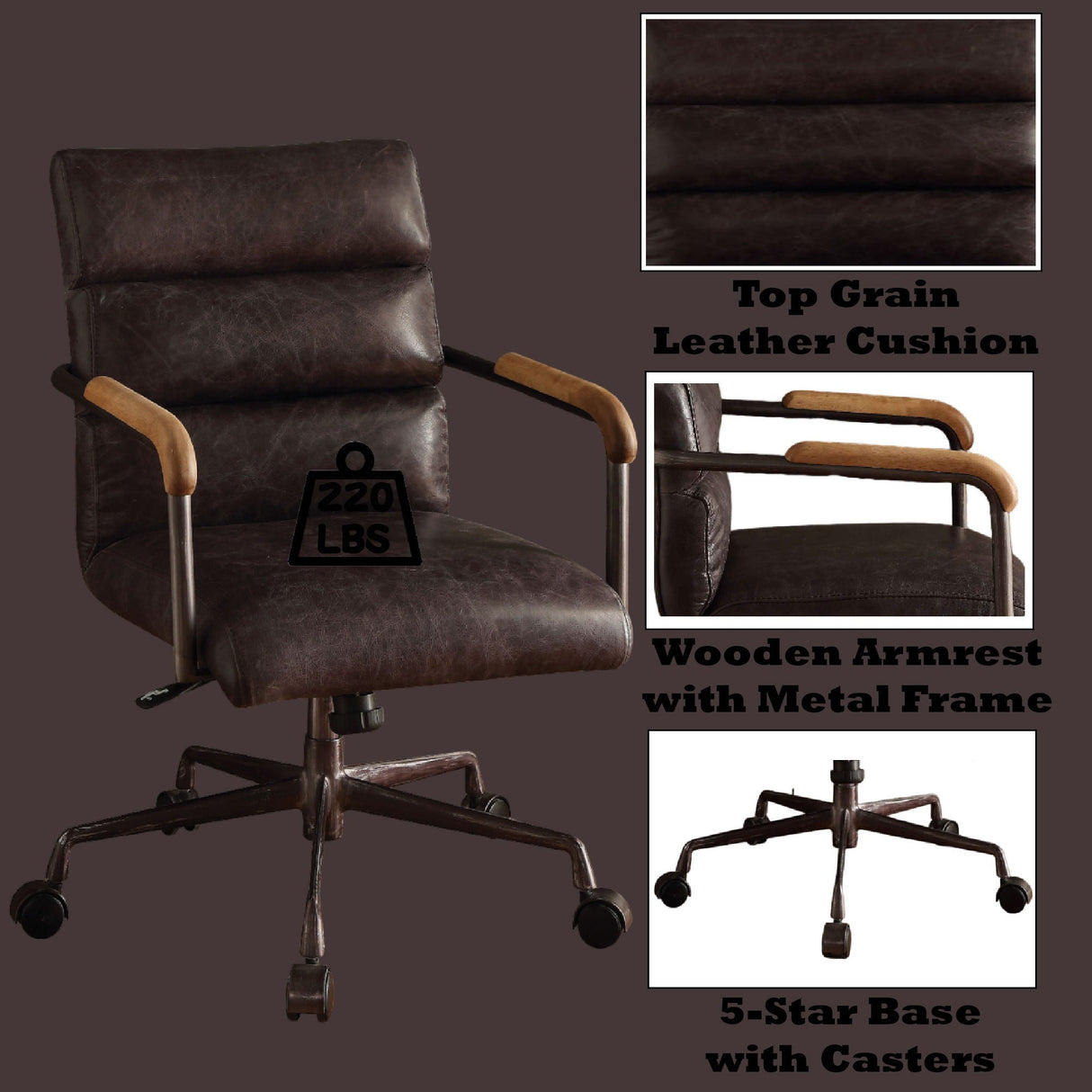 Harith Retro Top Grain Office Chair