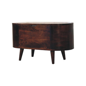 Solid Wood Light Rounded Lid-up Blanket Box