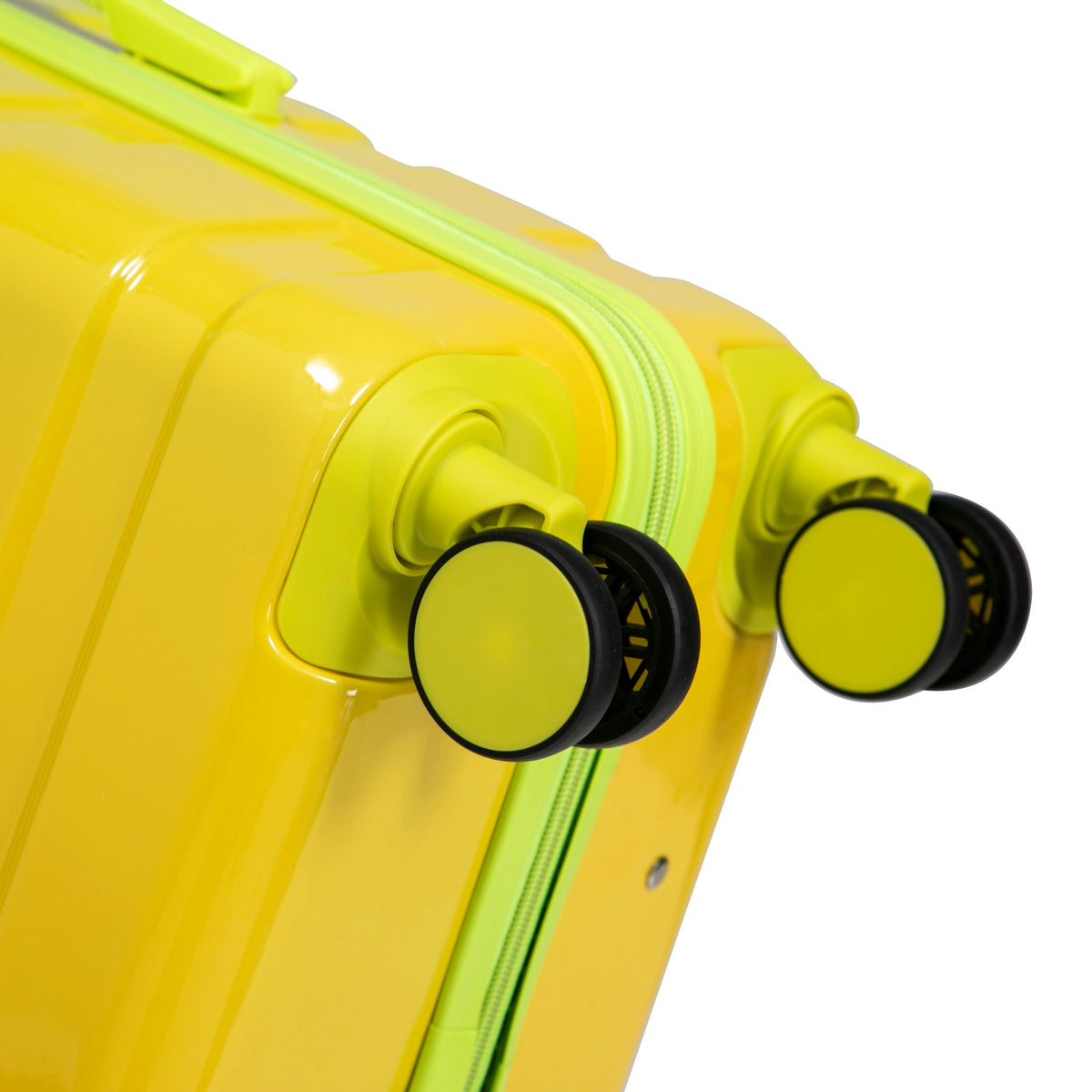 PC Spinner Wheel Luggage Set with 360° Wheels - Green + Yellow