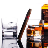 2-Pack Whiskey Glass with Built-in Cigar Rest and Cigar Cutter