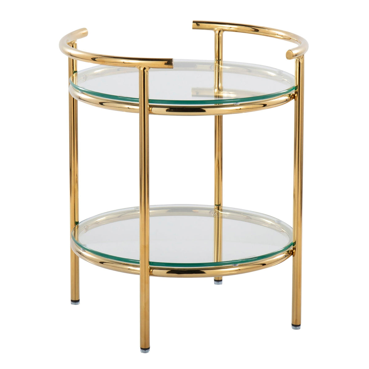 Gold and Glass Side Table with 2 Tiers - Rhonda