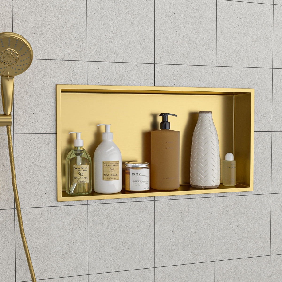 Stainless Steel Shower Niche With Seamless Design For Bathroom Storage