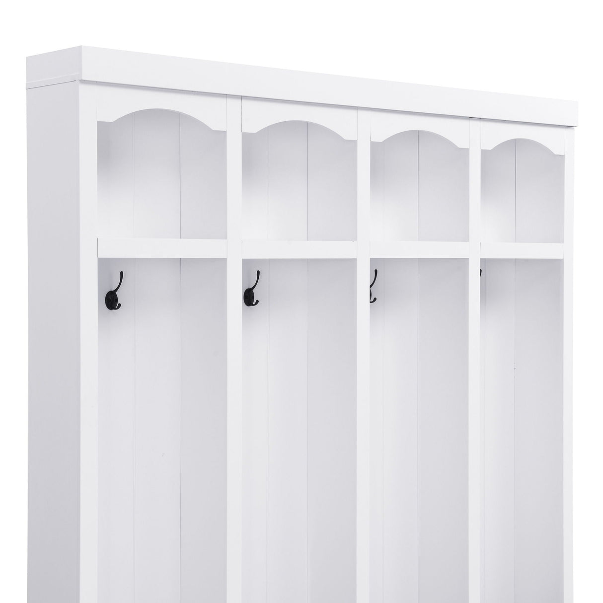 Entryway Hall Tree With Bench, 4 Hooks & Open Storage Space