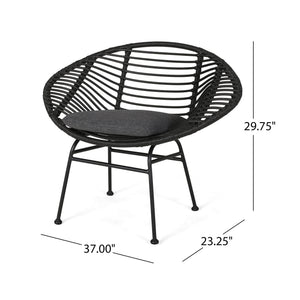 Cordella - Outdoor Woven Wicker Chairs With Cushions, (Set of 2)