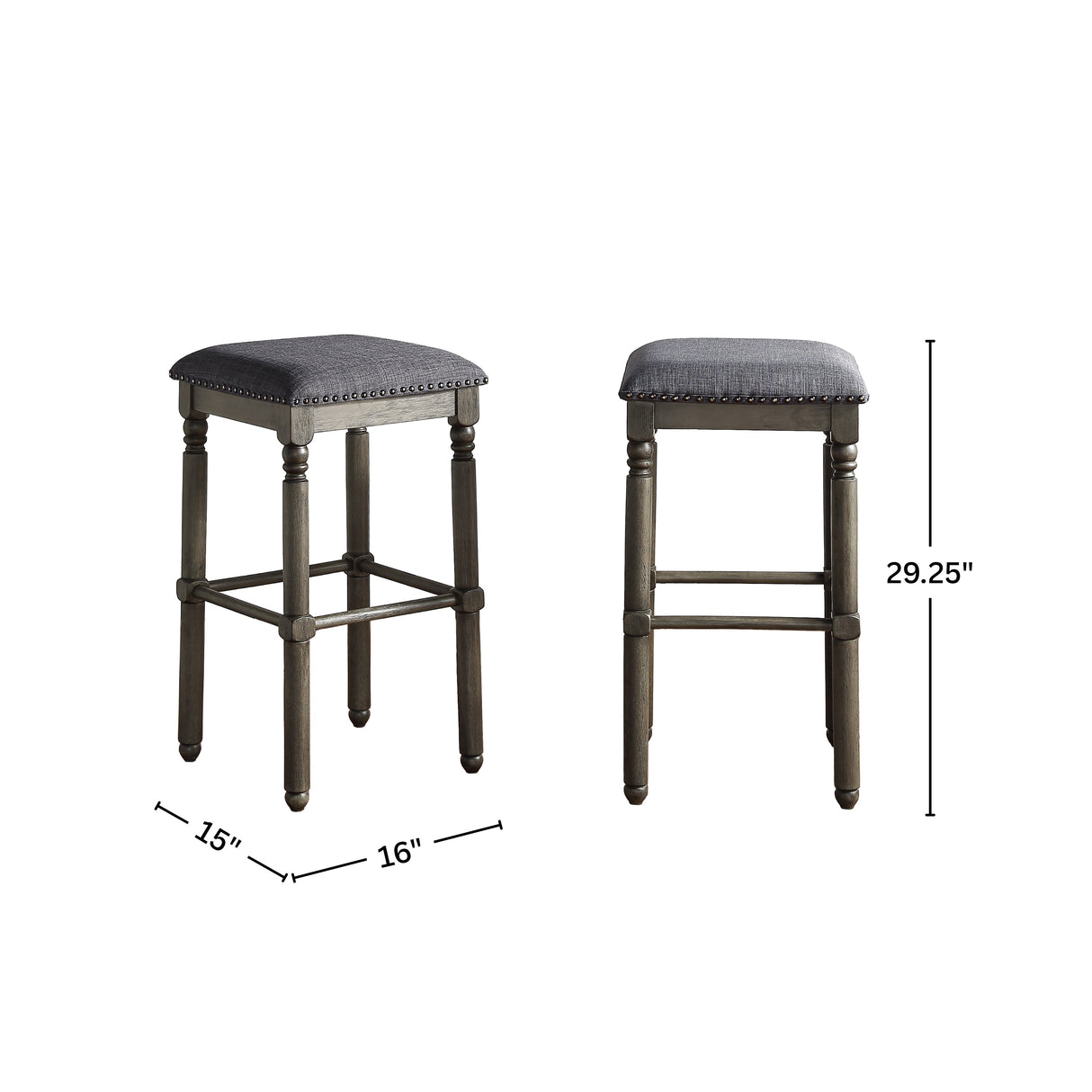 Arnhem Wood Upholstered Bar Stools, Set of 2