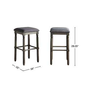 Arnhem Wood Upholstered Bar Stools, Set of 2