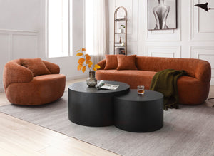 360° Swivel Mid Century Modern Curved Sofa Orange