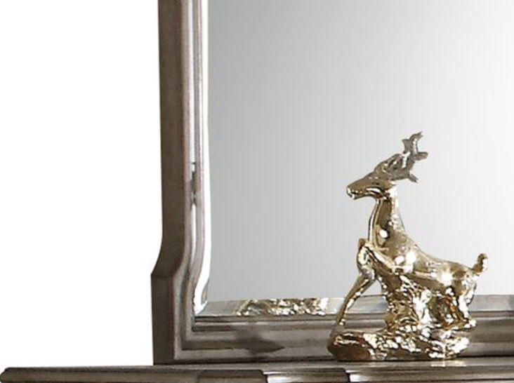 Taupe Mirror with Beveled Edge - Wood Frame