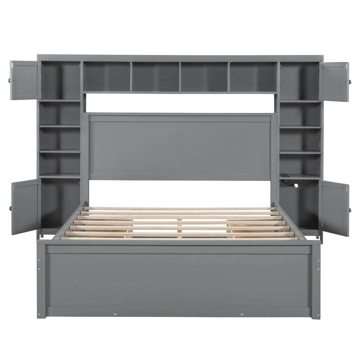 Bed With All In One Cabinet, Shelf And Sockets