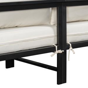 U_style Outdoor L-Shaped Sofa with Iron Frame and Ultra-Thick Cushions