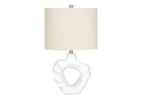 Lighting, 25'h, Table Lamp, Cream Resin, Ivory / Cream Shade, Modern
