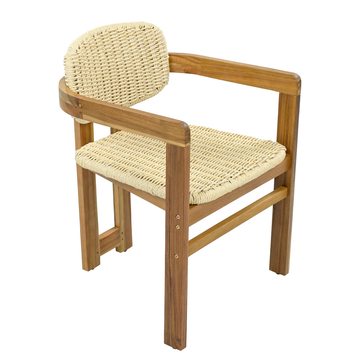 Outdoor Woven Rattan Chair Set - Two Accent Chairs